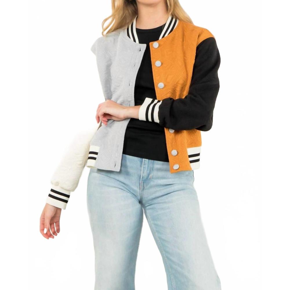 NEW THML colorblock button up jacket in multi